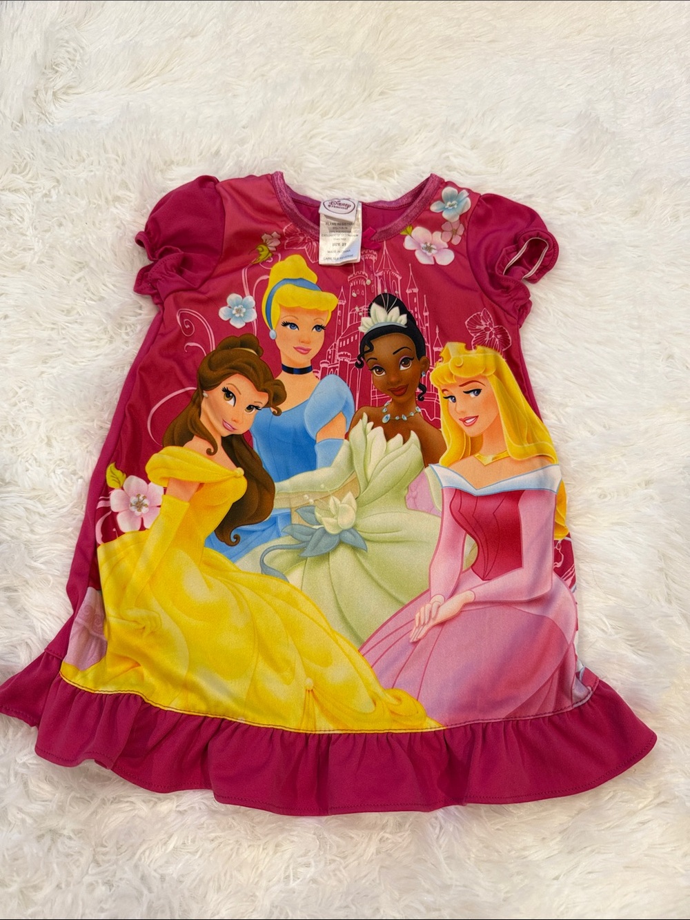 Disney Girls' Pink and Yellow Princess Nightgown